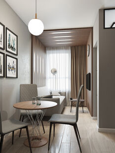 Фото № 3: Дизайн-проект однокомнатной квартиры 30.39  м² Стиль Лофт для ЖК Домашний