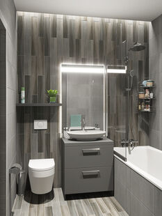 Фото № 6: Дизайн-проект однокомнатной квартиры 30.39  м² Стиль Лофт для ЖК Домашний