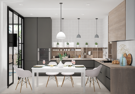 Фото № 6: Дизайн-проект четырехкомнатной квартиры 106.3  м² Скандинавский стиль для ЖК Легенды моря