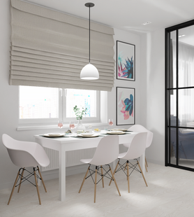 Фото № 5: Дизайн-проект четырехкомнатной квартиры 106.3  м² Скандинавский стиль для ЖК Легенды моря