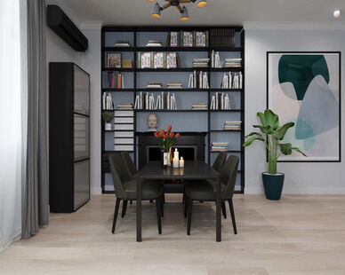 Фото № 2: Дизайн-проект трехкомнатной квартиры 101.3  м² Скандинавский стиль для ЖК Московский