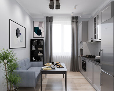 Фото № 5: Дизайн-проект трехкомнатной квартиры 101.3  м² Скандинавский стиль для ЖК Московский