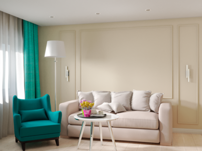 Фото № 2: Дизайн-проект трехкомнатной квартиры 64.1  м² Стиль Контемпорари для ЖК Московский