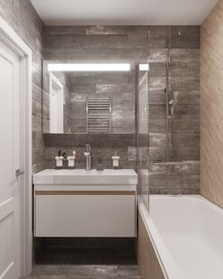 Фото № 6: Дизайн-проект однокомнатной квартиры 38.09  м² Стиль Минимализм для ЖК Альфа