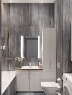 Фото № 2: Дизайн-проект трехкомнатной квартиры 72.81  м² Стиль Современный для ЖК ЗИЛ АРТ