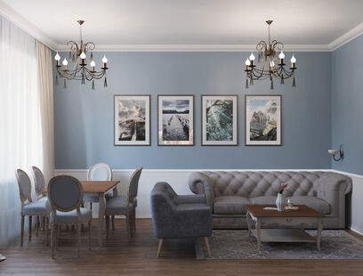 Фото № 6: Дизайн-проект трехкомнатной квартиры 73.91  м² Стиль Американская классика для ЖК Московский