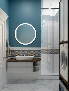 Фото № 4: Дизайн-проект трехкомнатной квартиры 73.91  м² Стиль Американская классика для ЖК Московский