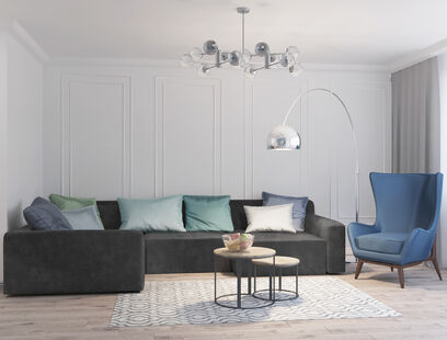 Фото № 1: Дизайн-проект четырехкомнатной квартиры 116.32  м² Стиль Модернизм для ЖК Московский