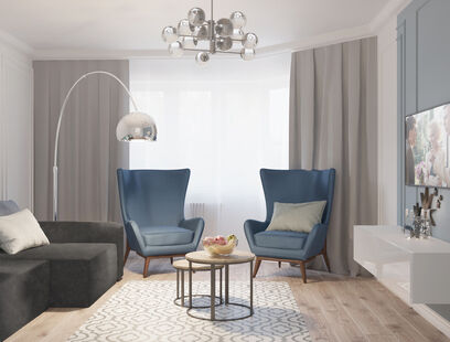 Фото № 5: Дизайн-проект четырехкомнатной квартиры 116.32  м² Стиль Модернизм для ЖК Московский