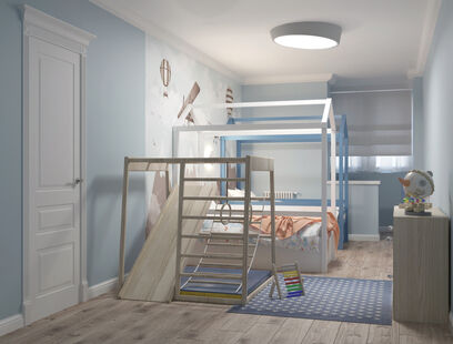 Фото № 3: Дизайн-проект четырехкомнатной квартиры 116.32  м² Стиль Модернизм для ЖК Московский