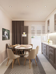 Фото № 4: Дизайн-проект четырехкомнатной квартиры 116.32  м² Стиль Модернизм для ЖК Московский