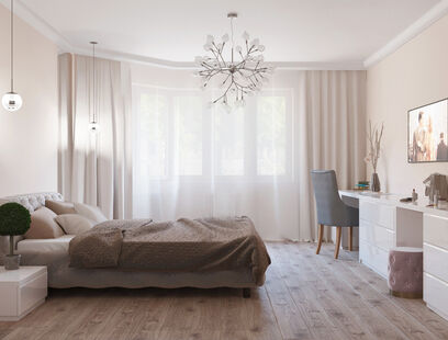 Фото № 2: Дизайн-проект четырехкомнатной квартиры 116.32  м² Стиль Модернизм для ЖК Московский