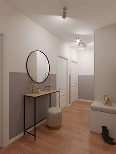 Фото № 6: Дизайн-проект трехкомнатной квартиры 67.02  м² Скандинавский стиль для ЖК Летний Сад