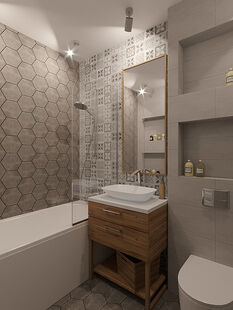 Фото № 4: Дизайн-проект трехкомнатной квартиры 67.02  м² Скандинавский стиль для ЖК Летний Сад