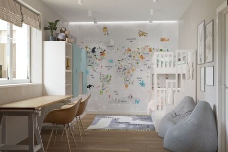 Фото № 4: Дизайн-проект четырехкомнатной квартиры 108.08  м² Скандинавский стиль для ЖК Подрезково