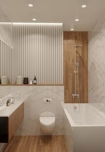 Фото № 2: Дизайн-проект четырехкомнатной квартиры 108.08  м² Скандинавский стиль для ЖК Подрезково