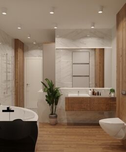 Фото № 3: Дизайн-проект четырехкомнатной квартиры 108.08  м² Скандинавский стиль для ЖК Подрезково