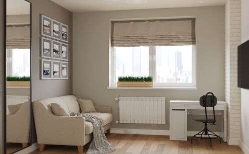 Фото № 5: Дизайн-проект четырехкомнатной квартиры 108.08  м² Скандинавский стиль для ЖК Подрезково