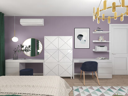 Фото № 3: Дизайн-проект однокомнатной квартиры 39.0  м² Стиль Фьюжн для ЖК Московский