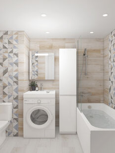 Фото № 4: Дизайн-проект однокомнатной квартиры 39.0  м² Стиль Фьюжн для ЖК Московский