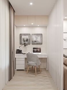 Фото № 3: Дизайн-проект трехкомнатной квартиры 71.85  м² Стиль Эклектика для ЖК Московский