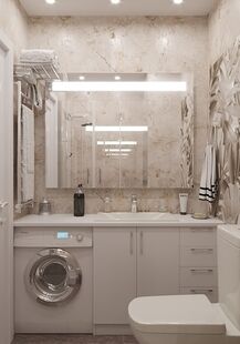 Фото № 6: Дизайн-проект трехкомнатной квартиры 71.85  м² Стиль Эклектика для ЖК Московский