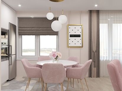 Фото № 1: Дизайн-проект трехкомнатной квартиры 71.85  м² Стиль Эклектика для ЖК Московский