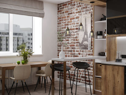 Фото № 6: Дизайн-проект четырехкомнатной квартиры 103.0  м² Стиль Эклектика для ЖК Московский