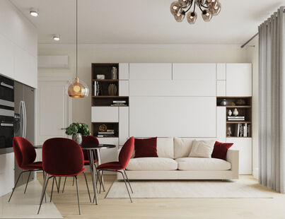 Фото № 1: Дизайн-проект двухкомнатной квартиры 48.8  м² Стиль Современная классика для ЖК Хорошевский