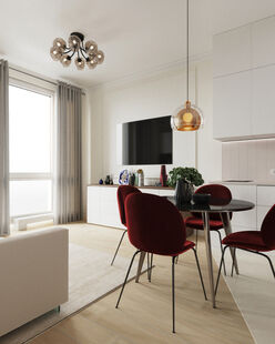 Фото № 3: Дизайн-проект двухкомнатной квартиры 48.8  м² Стиль Современная классика для ЖК Хорошевский