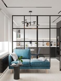 Фото № 1: Дизайн-проект двухкомнатной квартиры 38.32  м² Стиль Минимализм для ЖК Московский