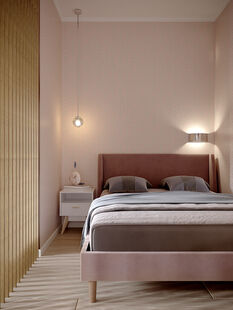 Фото № 6: Дизайн-проект однокомнатной квартиры 46.03  м² Стиль Контемпорари для ЖК Московский