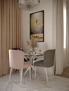 Фото № 5: Дизайн-проект однокомнатной квартиры 46.03  м² Стиль Контемпорари для ЖК Московский