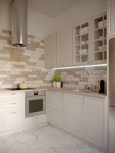 Фото № 3: Дизайн-проект однокомнатной квартиры 46.03  м² Стиль Контемпорари для ЖК Московский