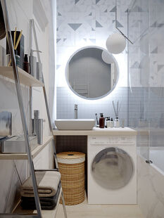 Фото № 2: Дизайн-проект однокомнатной квартиры 46.03  м² Стиль Контемпорари для ЖК Московский