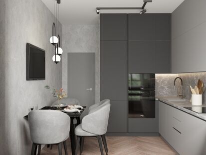 Фото № 5: Дизайн-проект двухкомнатной квартиры 67.3  м² стиль Модернизм для ЖК Переделкино Ближнее