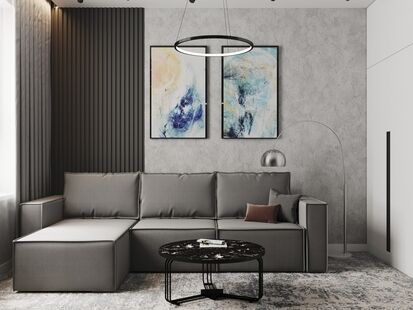 Фото № 2: Дизайн-проект двухкомнатной квартиры 67.3  м² стиль Модернизм для ЖК Переделкино Ближнее