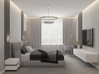 Фото № 6: Дизайн-проект двухкомнатной квартиры 67.3  м² стиль Модернизм для ЖК Переделкино Ближнее