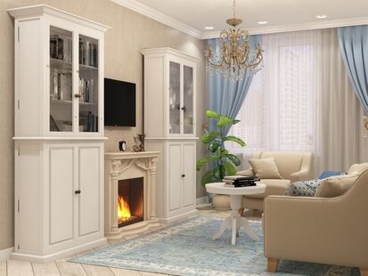 Фото № 3: Дизайн-проект трехкомнатной квартиры 91.6  м² Стиль Современная классика для ЖК Московский