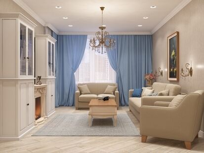 Фото № 6: Дизайн-проект трехкомнатной квартиры 91.6  м² Стиль Современная классика для ЖК Московский