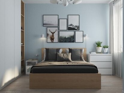 Фото № 4: Дизайн-проект однокомнатной квартиры 28.43  м² Скандинавский стиль для ЖК Квартал Тетрис