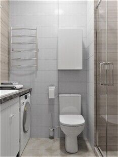 Фото № 3: Дизайн-проект однокомнатной квартиры 28.43  м² Скандинавский стиль для ЖК Квартал Тетрис