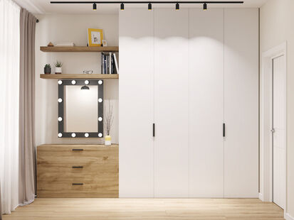 Фото № 2: Дизайн-проект двухкомнатной квартиры 43.1  м² Стиль Контемпорари для ЖК Новоорловский