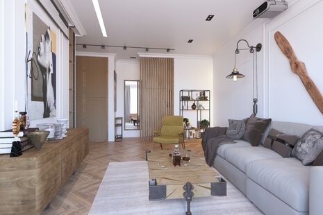 Фото № 5: Дизайн-проект двухкомнатной квартиры 72.21  м² Стиль Модернизм для ЖК Vavilove