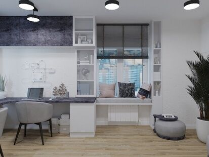 Фото № 1: Дизайн-проект двухкомнатной квартиры 51.4  м² стиль Модернизм для ЖК Столичные поляны