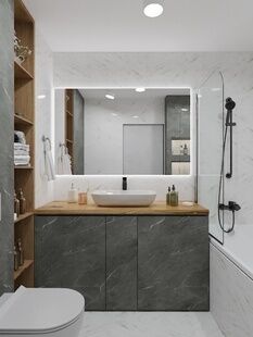 Фото № 3: Дизайн-проект двухкомнатной квартиры 51.4  м² стиль Модернизм для ЖК Столичные поляны