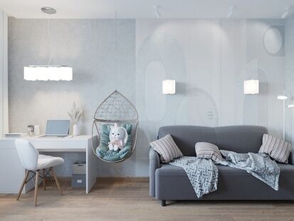 Фото № 2: Дизайн-проект двухкомнатной квартиры 55.54  м² Современный стиль для ЖК в г. Вологда