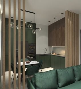 Фото № 5: Дизайн-проект трехкомнатной квартиры 85.97  м² Современный стиль для ЖК Рассказово