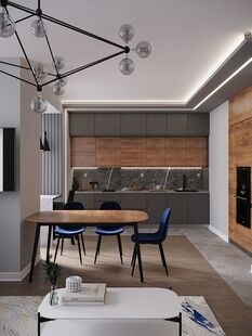 Фото № 1: Дизайн-проект четырехкомнатной квартиры 143.0  м² Современный стиль для ЖК Космос-Дом