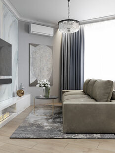 Фото № 5: Дизайн-проект трехкомнатной квартиры 86.28  м² Стиль Американская классика для ЖК Маяк